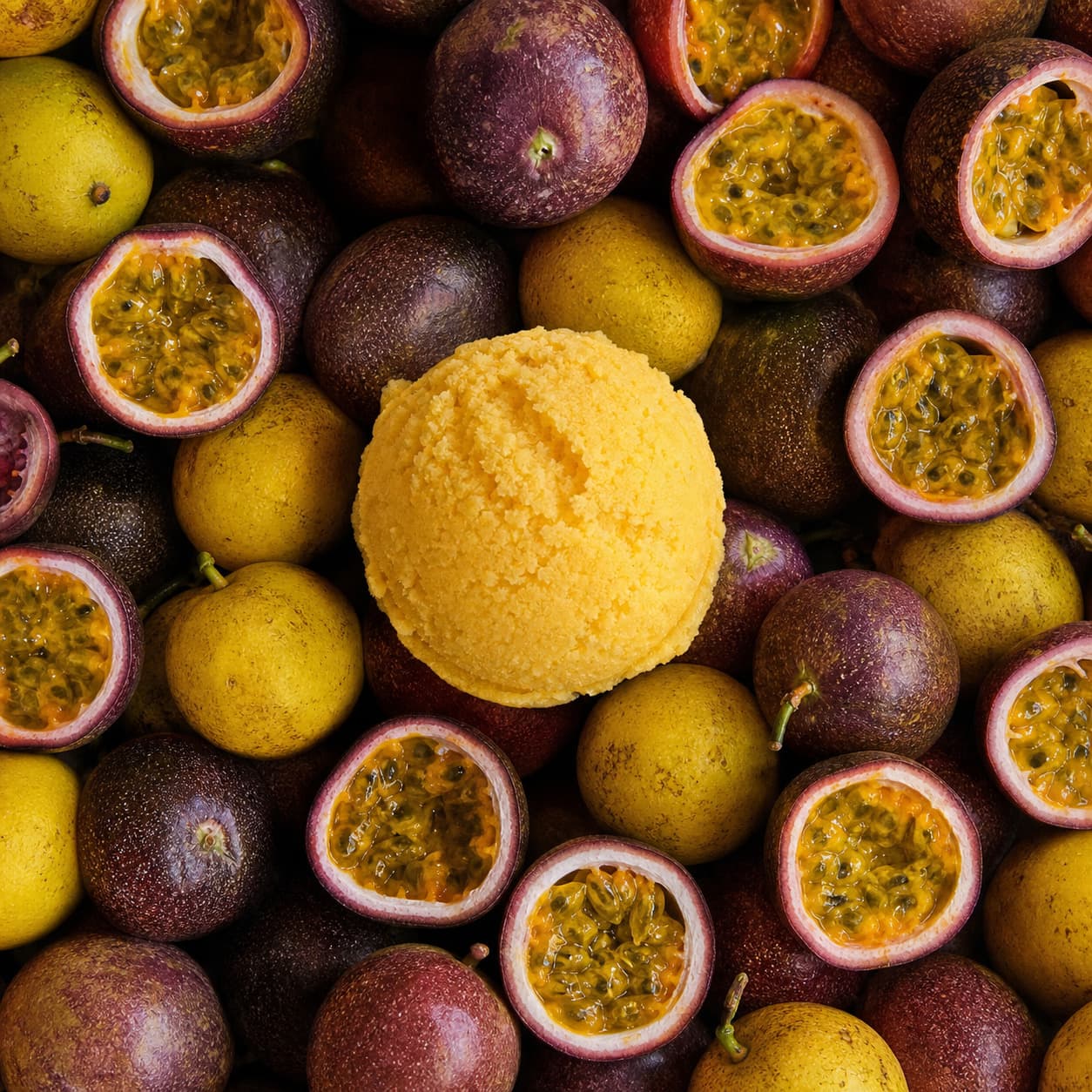 Helado de paila sabor Maracuyá